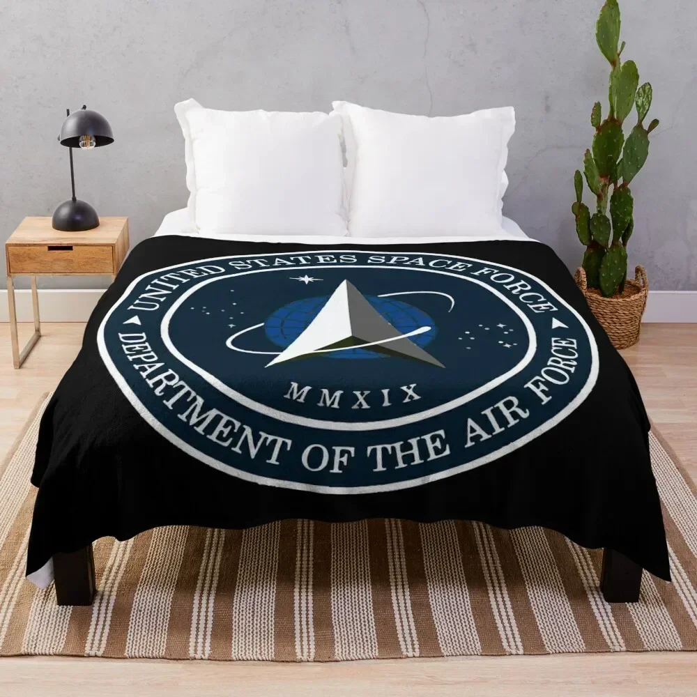 Space Force Insignia, From Official USSF Seal, Logo Throw Blanket Large Retros christmas decoration Custom Blankets