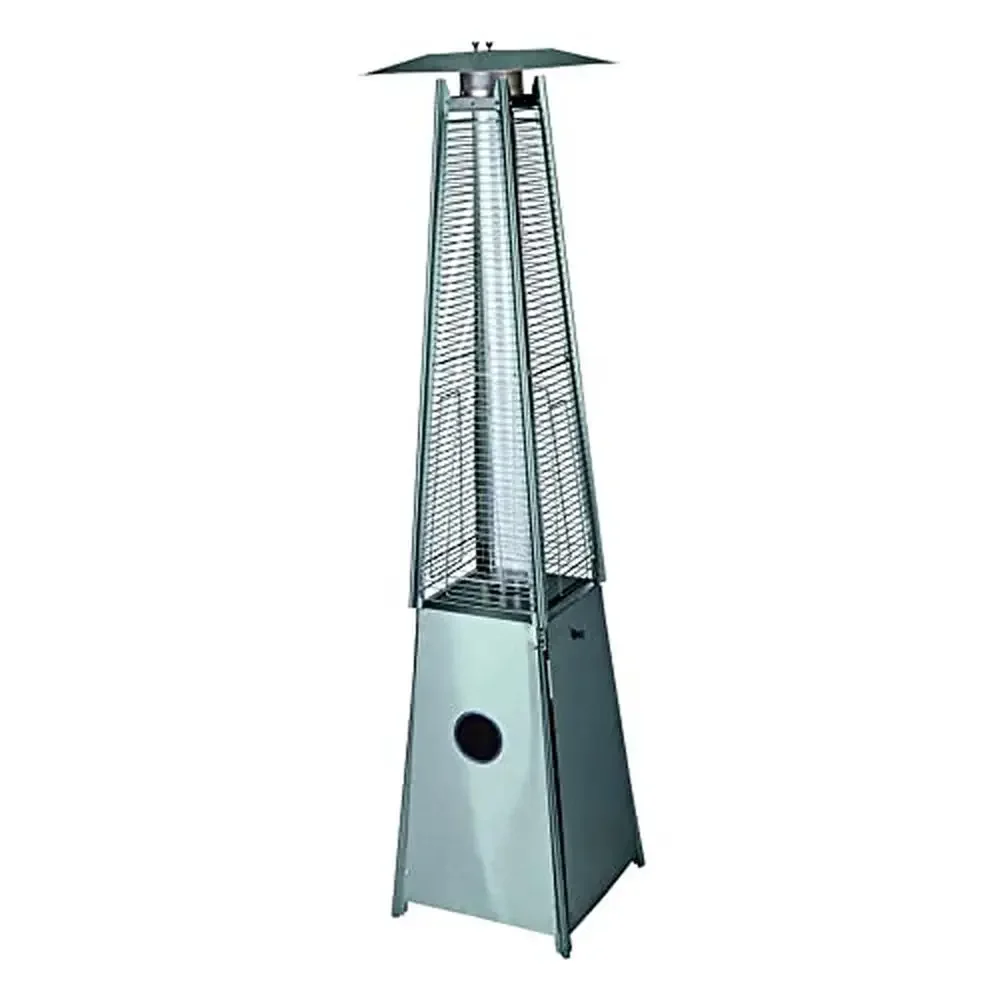 Gas Pyramid Patio Heater Radiant Convection Stainless Steel 40000 BTU