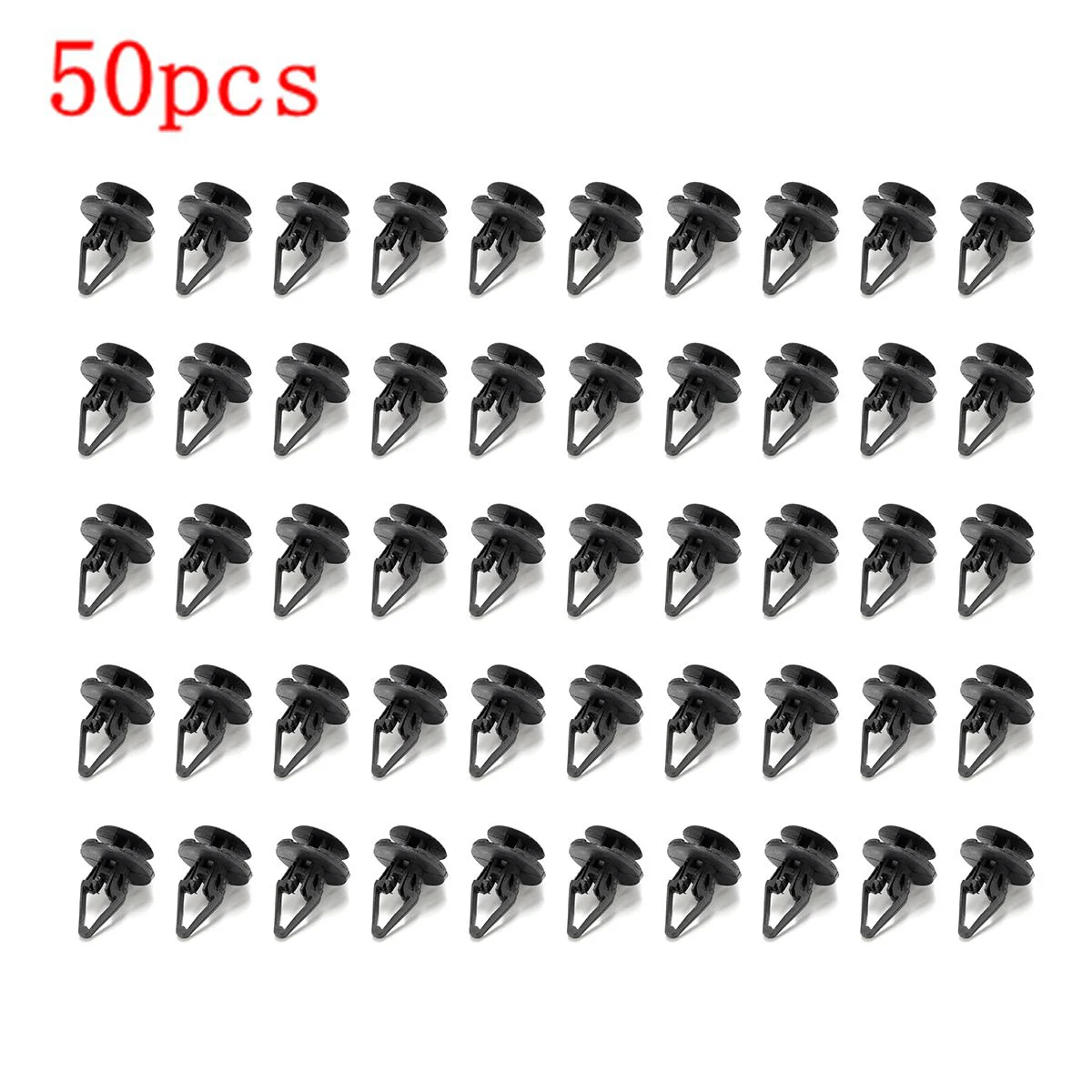 50 Pcs Cars Push in Fasteners for Thumbtack Automatic Black Pins Clips Automotive