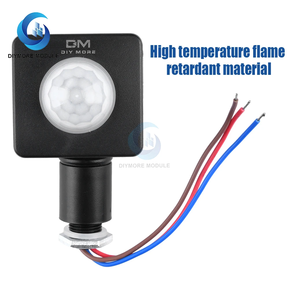 AC85-265V Mini Human Body Infrared Motion Sensor Switch LED Flood Light PIR Motion Sensor Detector 12MM Waterproof Motion Sensor