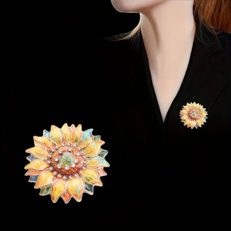 Van Gogh Sunflower Enamel Lapel Pin 1Pcs Unisex Art Brooch Badge for Backpack Jacket Decor Special Gift for Painting Lovers
