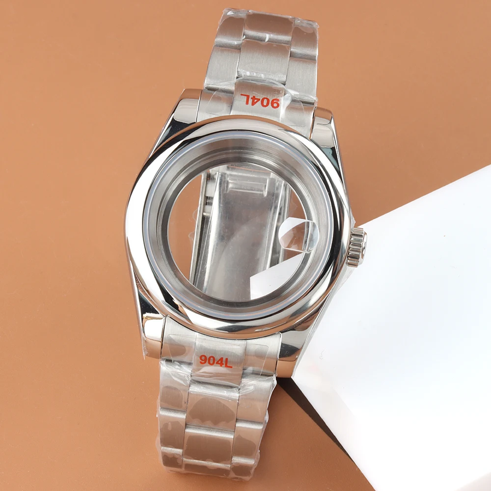 Серебристый корпус 36 мм 39 мм, браслет из матовой устрицы, корпус для часов из сапфирового стекла для NH35, NH36, механизм 28,5 мм, циферблат NH35, корпус DATEJUST