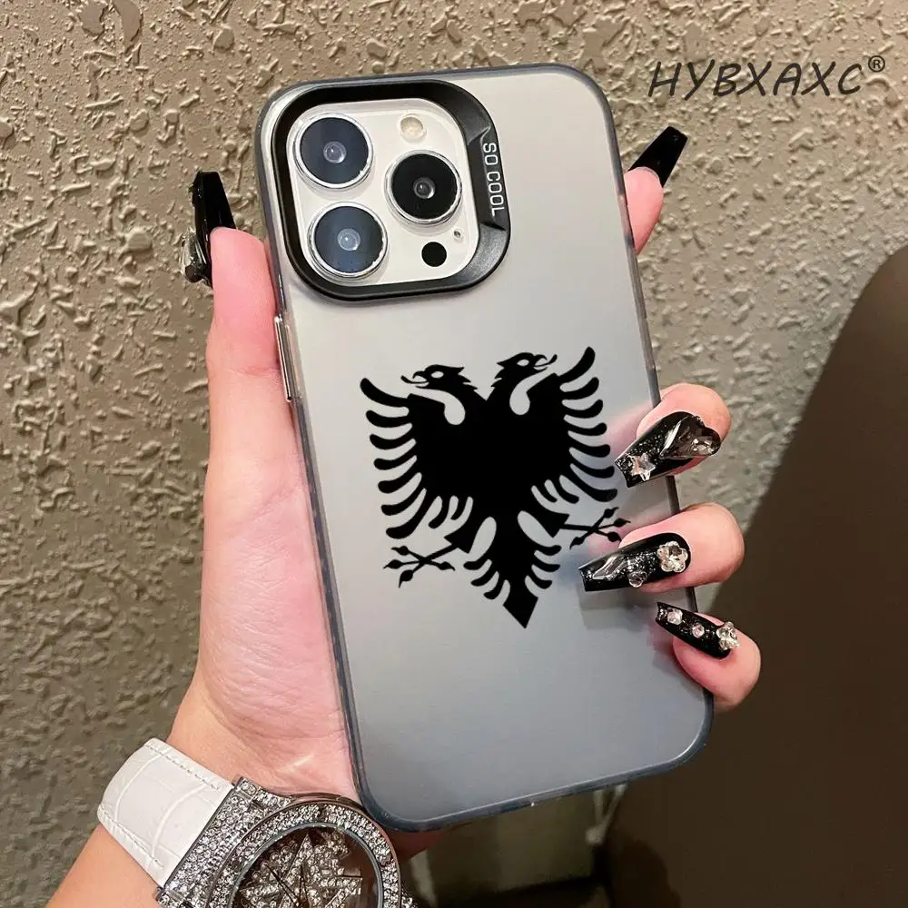 

Albania Flag Phone Case For IPhone 17 16 15 14 13 12 11 Pro Max Air Colorful Matte Laser Aurora Shockproof Phone Case HYBXAXC
