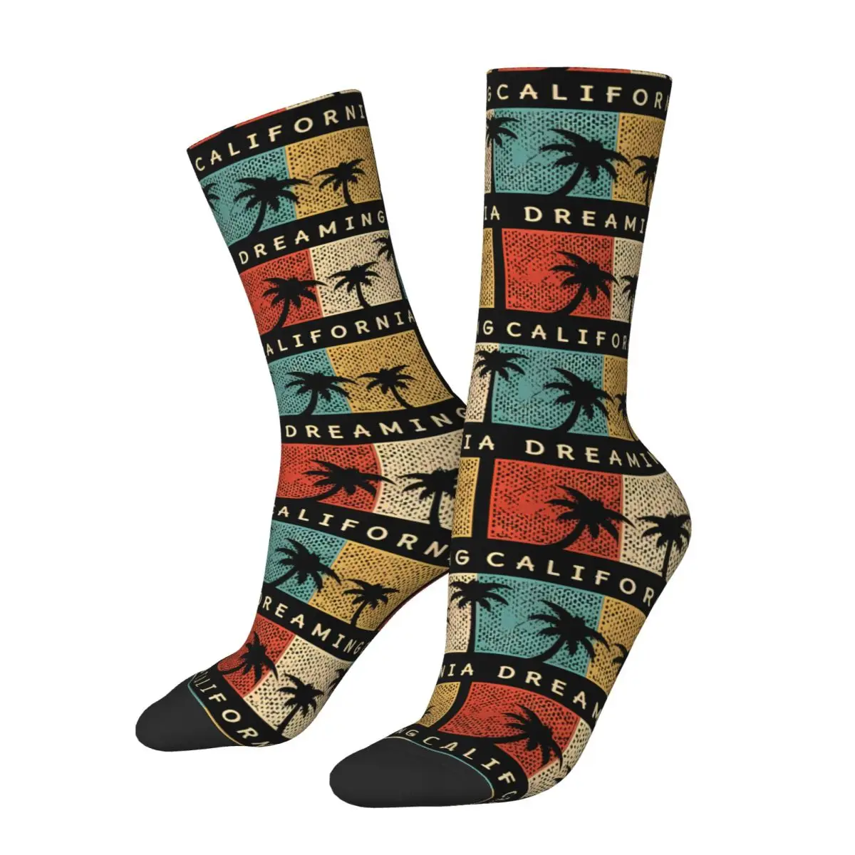 California West Coast Beach Bear Surfing cosy Windproof Happy 3D printing Unisex Socks