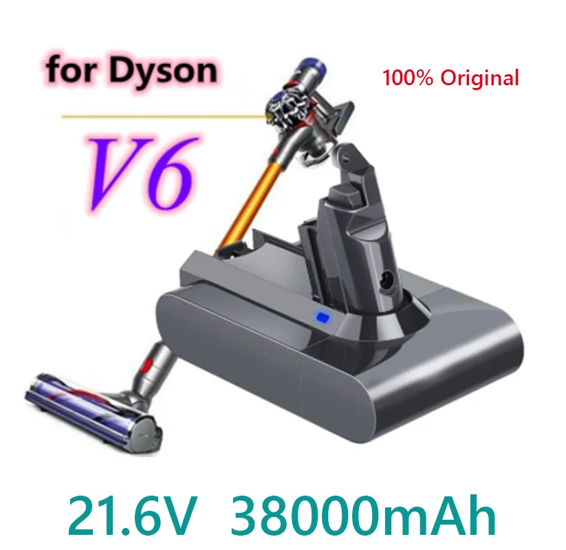 100% Original 21.6V 38000mAh Li-ion Battery for Dyson V6 DC58 DC59 DC62 DC74 SV09 SV07 SV03 965874-02 Vacuum Cleaner Battery L30