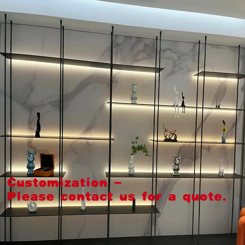 

Customize.Minimalist Study Iron Art Storage Rack Living Room Partition Display Rack Office Hanging Display Rack Storage Rack