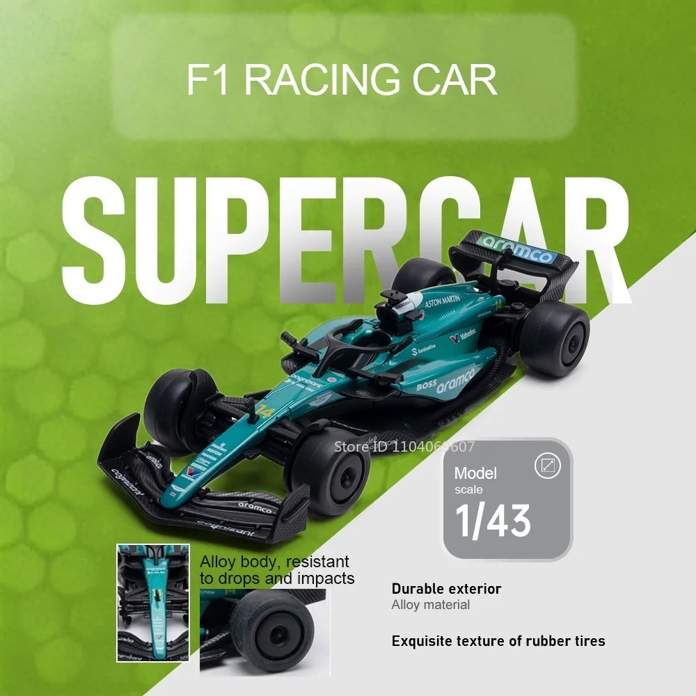 

Модель гоночного автомобиля F1 в масштабе 1:43, литая из сплава, с резиновыми шинами, изысканный кузов, в акриловой коробке, настольное украшение, суперкар