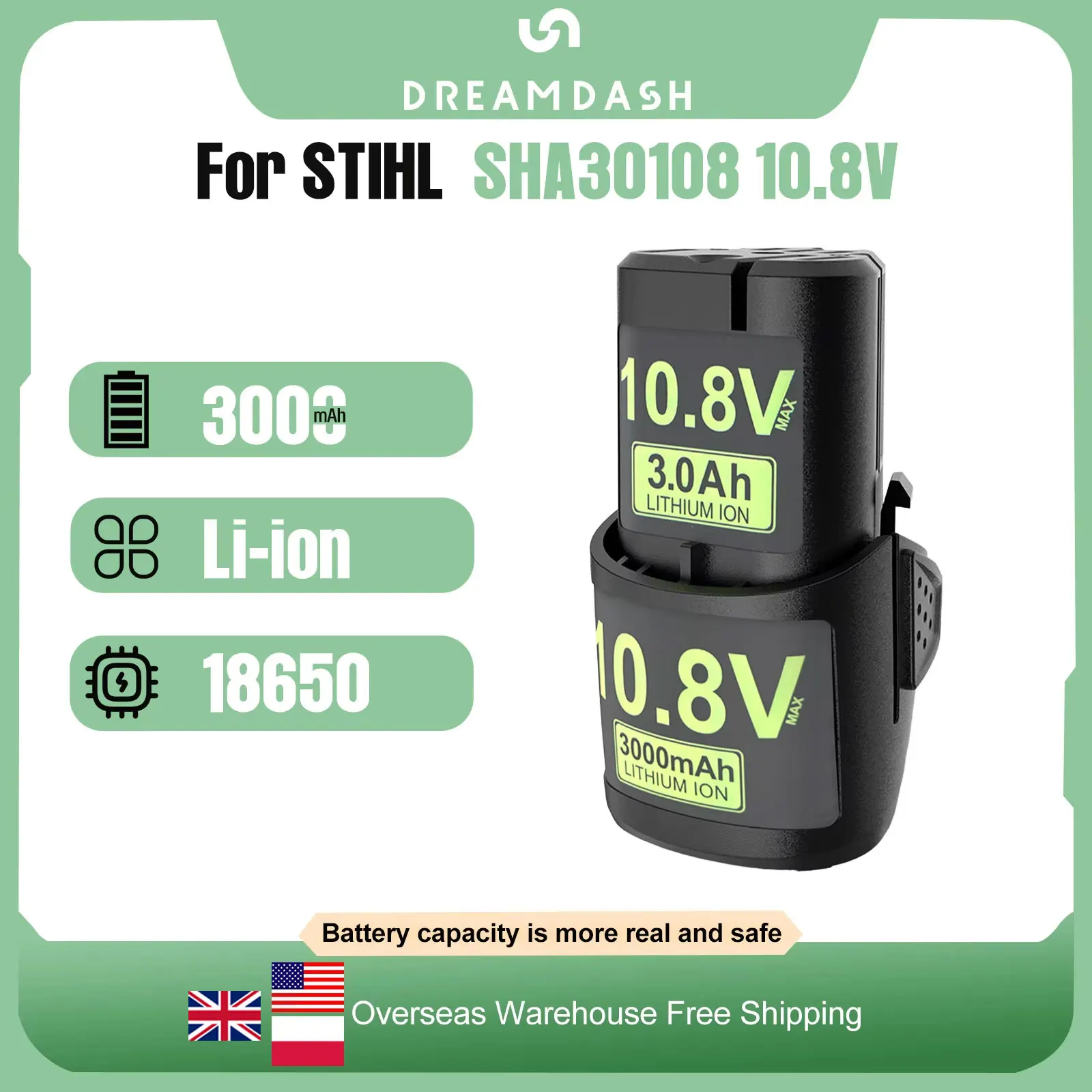 For STIHL 10.8V 3.0Ah Power Tools GTA 26/40 SEA 20/HSA 26/30/40 AS2 Power Tool Li-ion Battery For All Stihl SHA30108 Power Tools