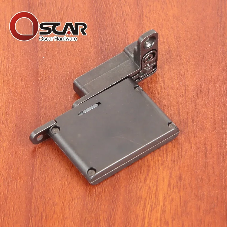Heavy Duty Concealed Hydraulic Ceiling Hinge Glass Furniture Doors Zinc Alloy Hidden Buffer Set Optional Corner Brackets