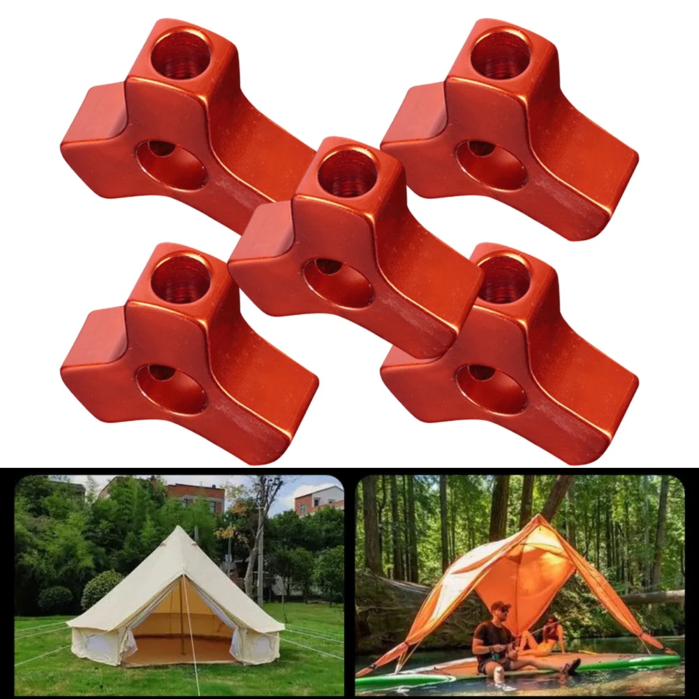 Simplified Camping Setup Reliable Aluminum Connector Supporting Standard Size Tents Using Three Poles Together