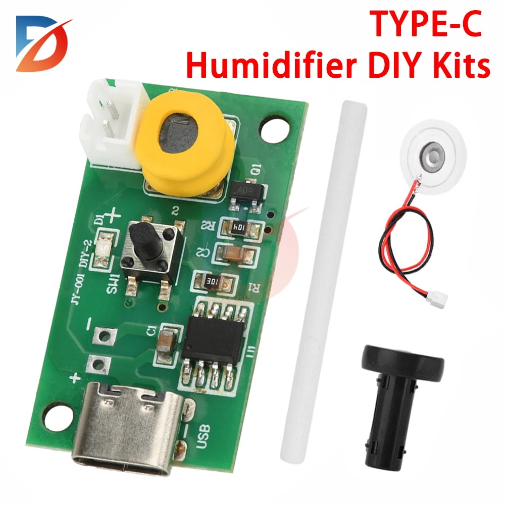 

DC5V Mini Humidifier Type-C DIY Kits Mist Maker and Driver Circuit Board Fogger Atomization Film Atomizer Sheet Mini Oscillating