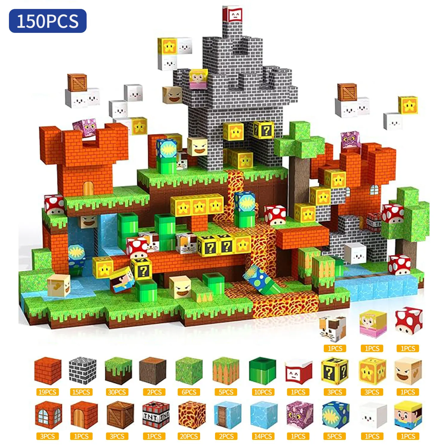 บล็อกแม่เหล็กสําหรับเด็ก STEM ของเล่นลูกบาศก์แม่เหล็กปริศนาชิ้นก่อสร้าง