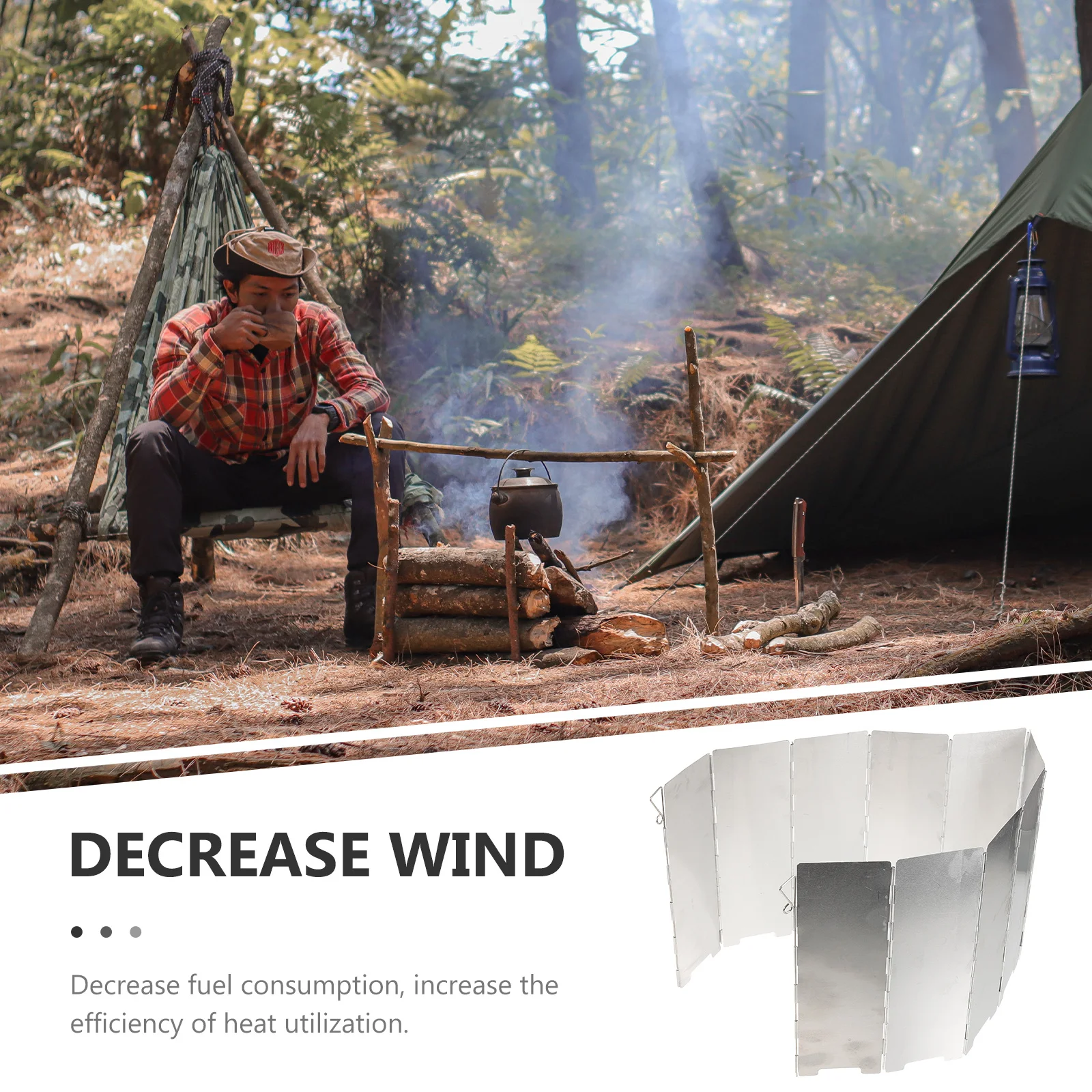 

10 Sheets Camping Stove Windshield Lightweight Foldable Portable Windproof Tool for Outdoor Cooking Bbq Hiking Backpacking