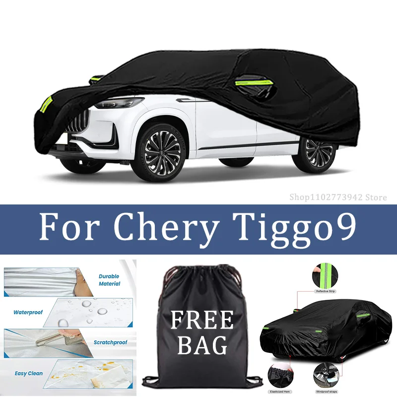 

For Chery Tiggo9 Car Cover Full Covers with Reflective Strip Dustproof UV Scratch-Resistant Sunscreen Protective cover