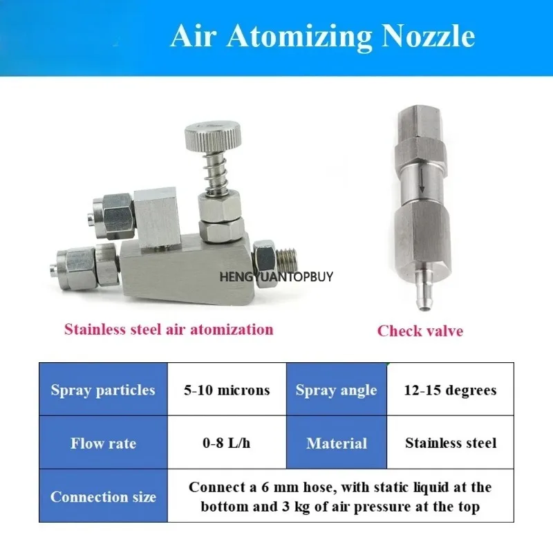 Stainless Steel Atomizer Nozzle Adjustable Siphon Small Flow Stripper Nozzle Mechanical Edge Banding Machine Cleaning Nozzle