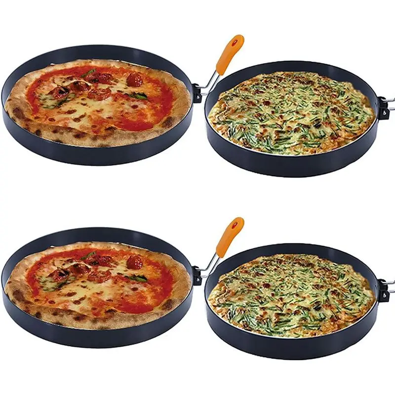 ABZF 2026 8 Inch Pancake Ring Stainless Steel Omelet Ring with Silicone Insulated Handle Round Egg Rings Molds with Oil Brush