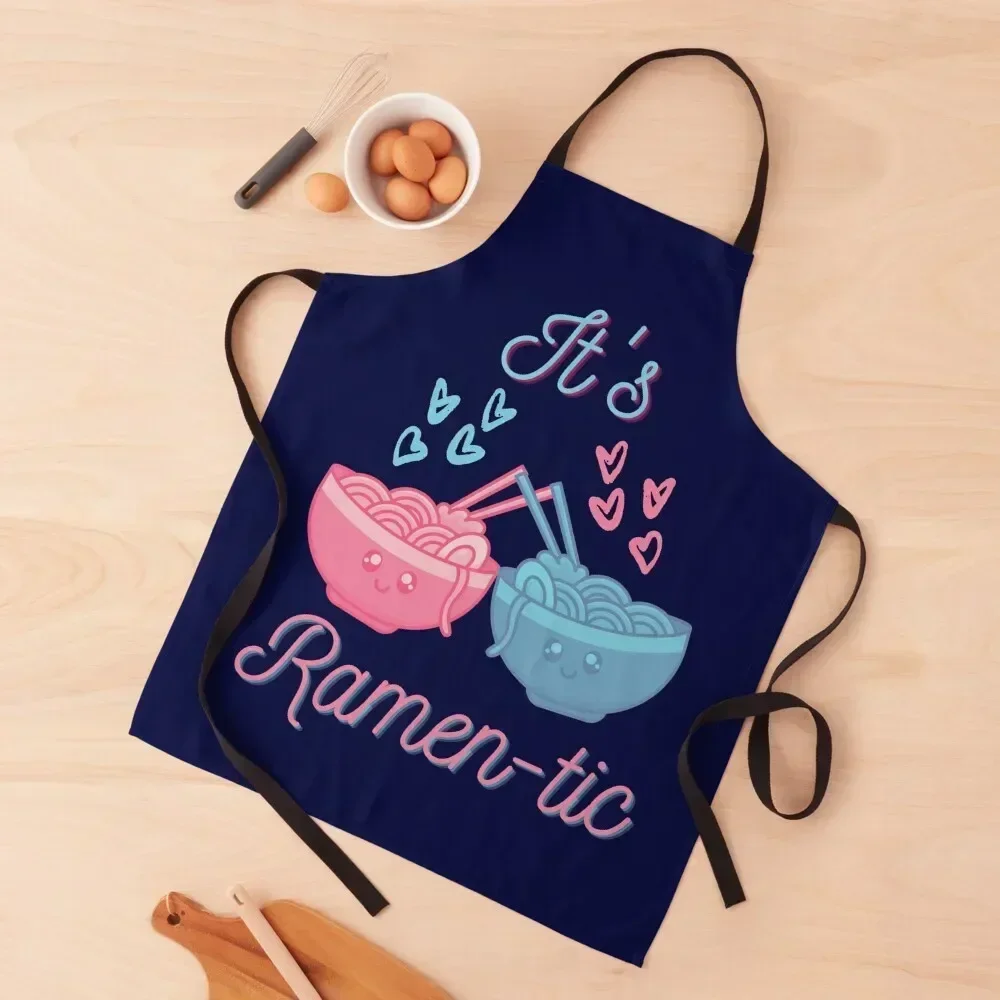 

It's Ramen-tic punny romantic Apron painting Dress Kitchen Household Items kitchen item Apron