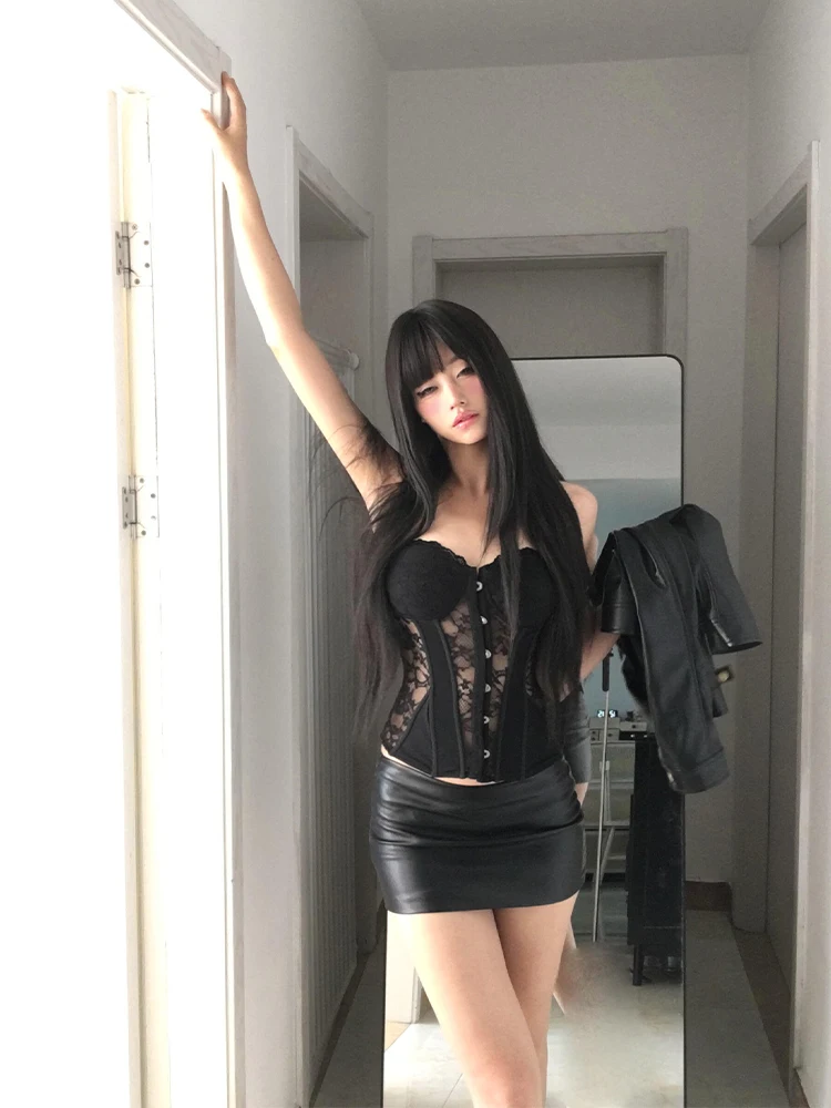 

SYJ Comfortable ort Skirt with Fibone Strapl Top Tight Fit Women's Faion Set for Autumn Season Casual Wear