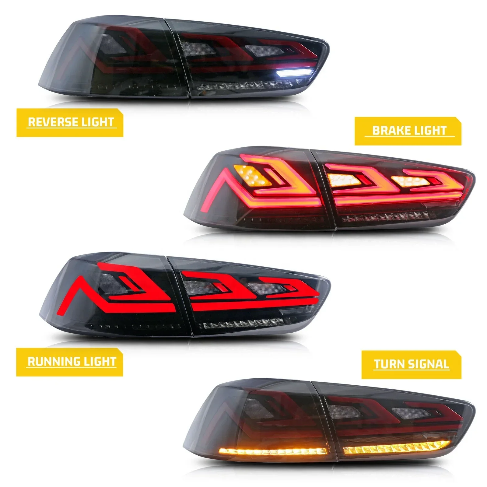 Auto Part LED Lamp Tail Light for Mitsubishi Lancer 2008 2020 EVO X Dynamic Turn Signal Brake Reverse Tuning Assembly