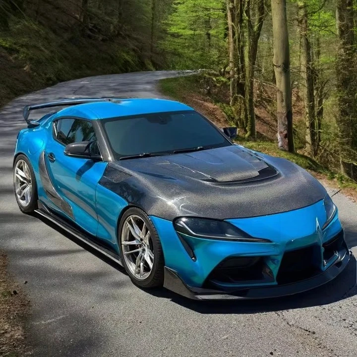 Cofano motore anteriore stile V in fibra di carbonio per A90 A91Mk5 Supra 2019-2024