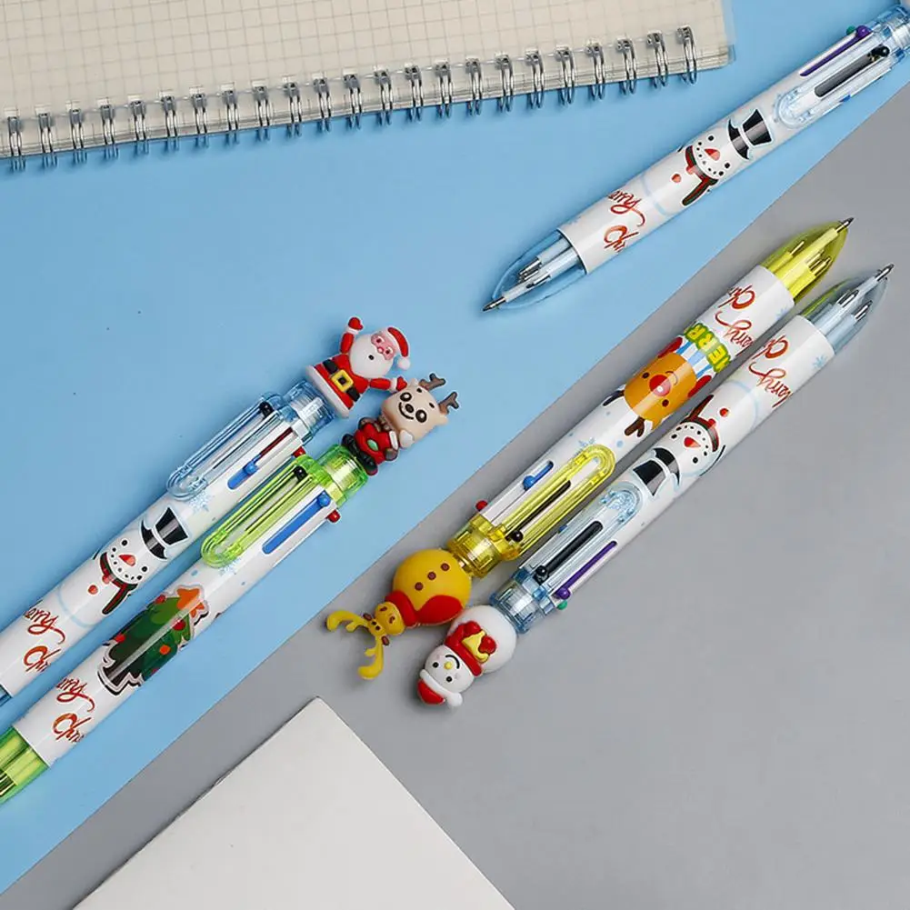 Excellent Ballpoint Pen  Safe Stationery Ball Point Pen  Cartoon Santa Claus Xmas Tree Deer Colorful Pen