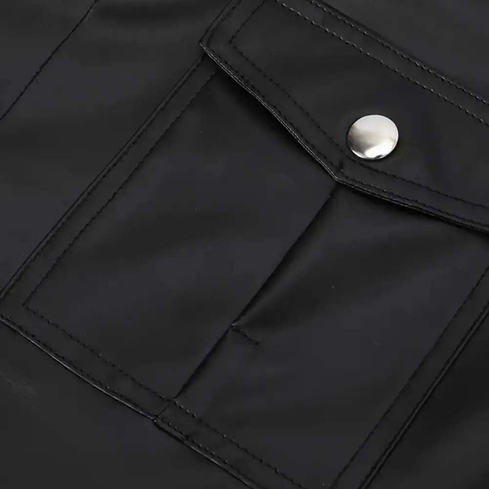 Comfortable Men Top Men's Metallic Button-up Shirt Short Sleeve Lapel Shirt Nightclub Costume Party Wear Dance Club Faux Leather