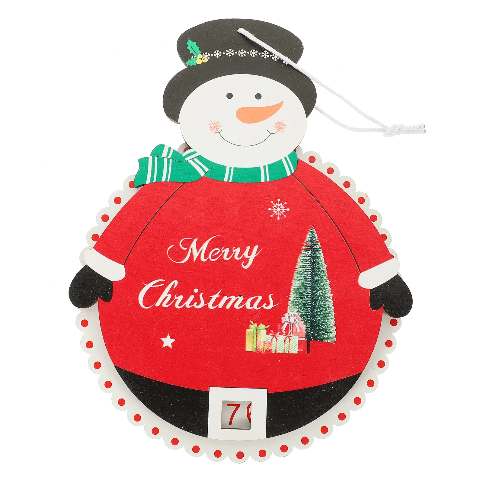 

Christmas Wooden Advent Calendar Hanging Pendant Decorative Xmas Countdown Ornament for Holiday Home Party Wall Decor