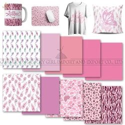 Lucky Goddness Pink Feather Transfer Paper Sheets 10 Pcs 12x12'' Transfer Paper Sublimation ink for Mug T-Shirt Fabric DIY