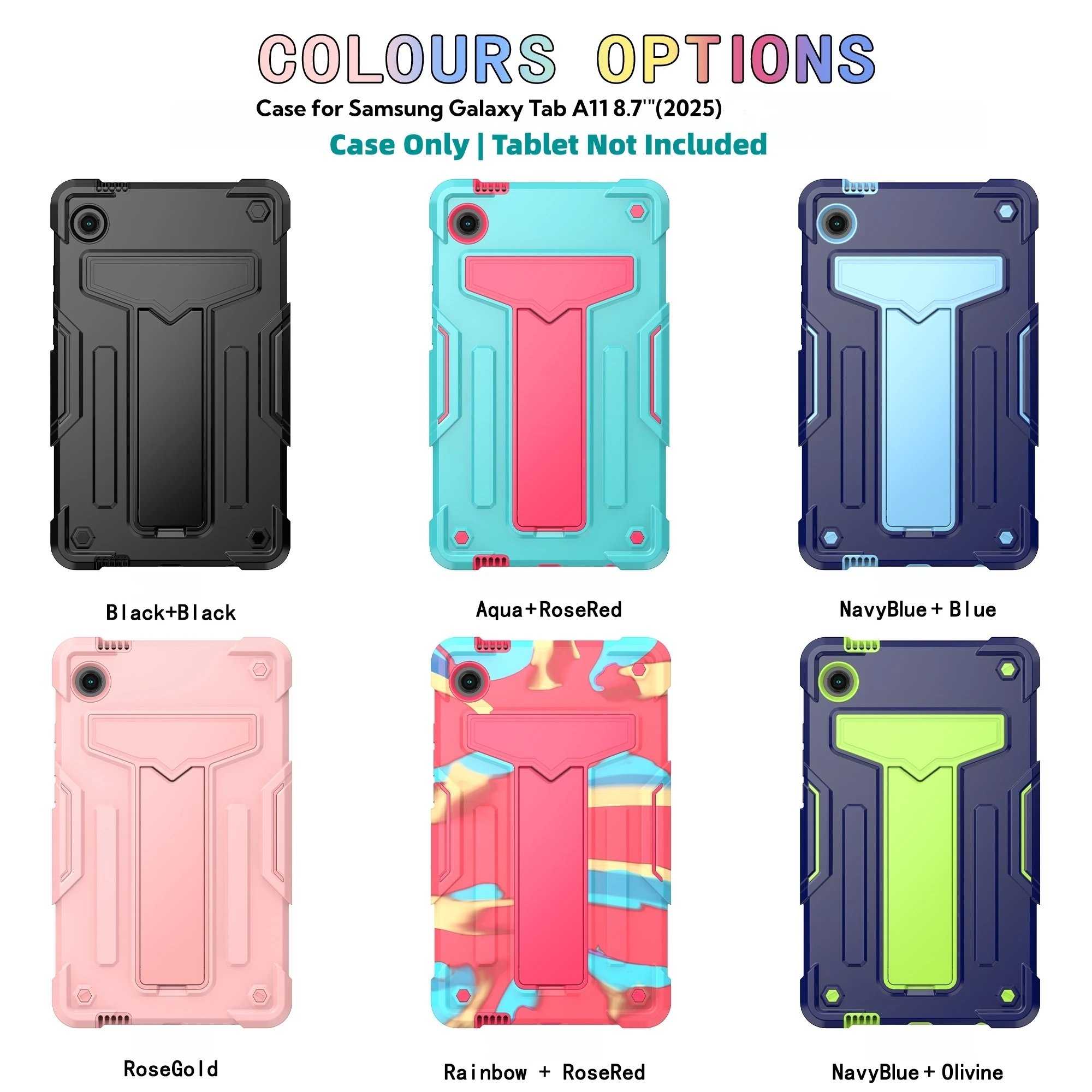 

Чехол для Samsung Galaxy Tab A11 8.7 дюймов, модель 2025 года/SM-X110/X130/X135, ударопрочный чехол с подставкой