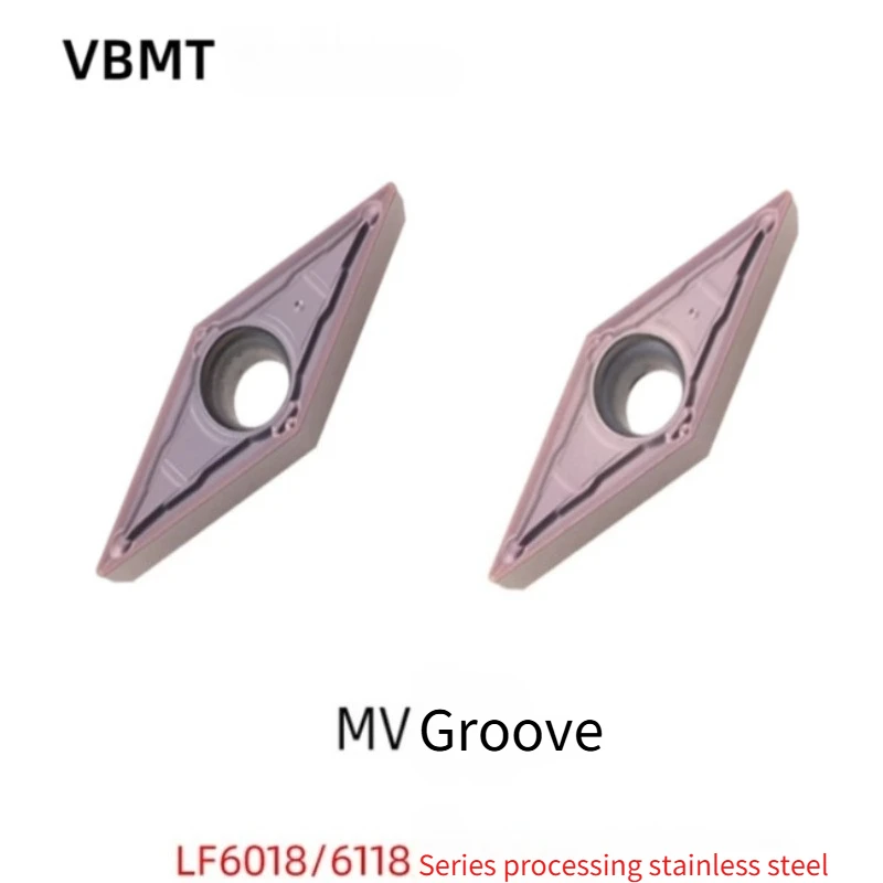 10 Pcs VBMT160404/VBMT160408-MV LF6018/LF6118 CNC Turning Inserts for Processing Stainless Steel Inner Holes