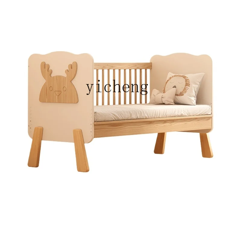 

Tqh Children's Stitching Crib Stitching Bed with Fence Boy and Girl Baby Widened Bed