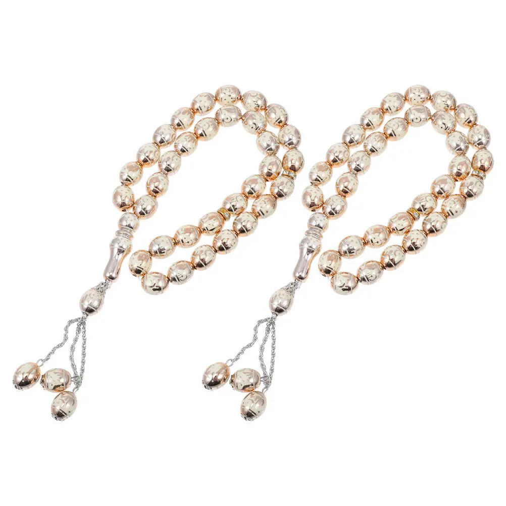 2Pcs Vibrant Acrylic Prayer Beads Set Exotic Design Islamic Tasbih Bracelet with Integrated Arabic Counter for Men Women