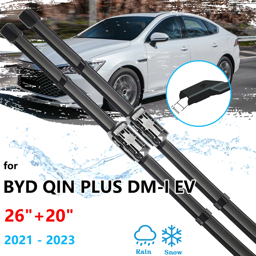 

Для BYD QIN PLUS DM-i EV 2021 2022 2023 передние бескаркасные щетки стеклоочистителя щетки для мытья окон резиновая полоса заправка автомобильные аксессуары