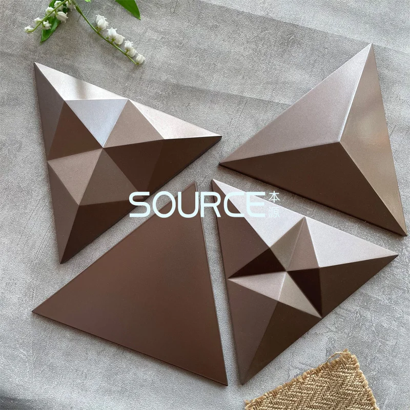 Triangle Silicone Wall Bricks Molds, Handmade Rubber Soft Molds for Concrete Bricks,Plaster TV Back Decoration Tiles Casting