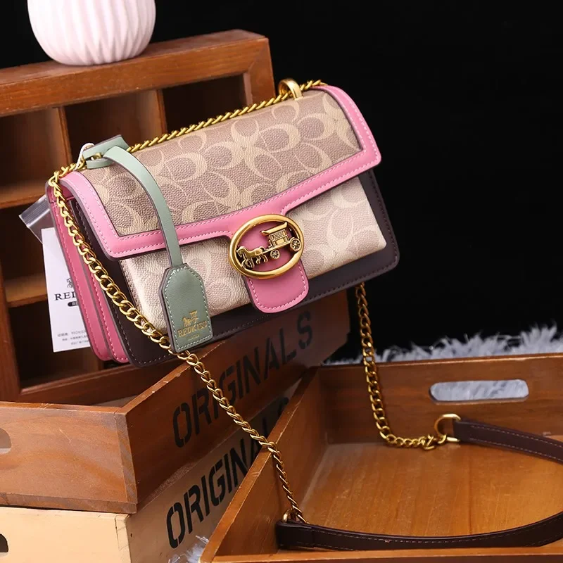 

Light luxury women's bag 2025 new high-end color contrast single shoulder underarm bag designer fashionable crossbody small squa