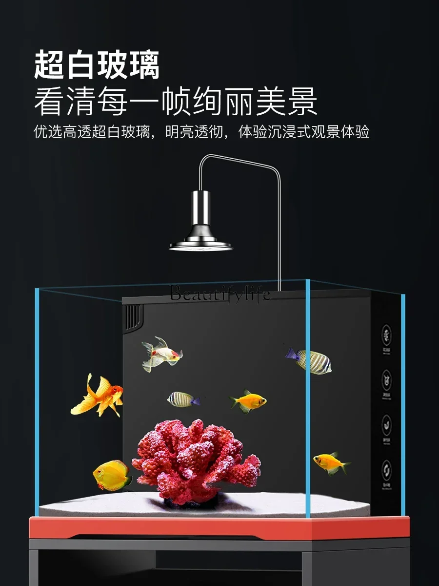 Living Room Small Back Filter Water Plants Landscape Fish Tank Super White Lanshou Household Aquarium