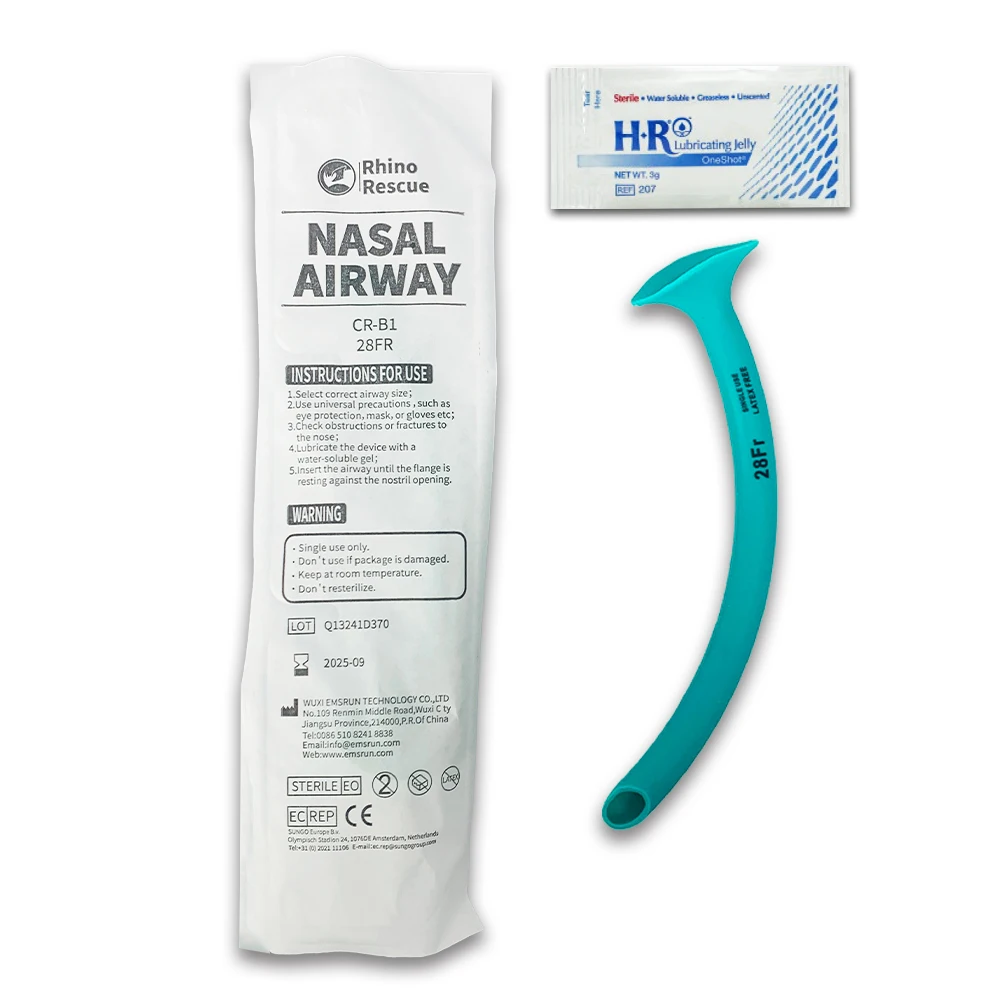 Nasopharyngeal Airway (28 Fr., 9.3mm) with Surgilube, Rhino Rescue NPA,Nasal Airway For Emergency Kit or First Aid