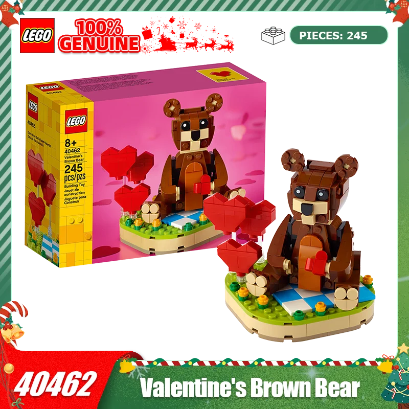 

Lego Block Square Head Series 40462 Valentine's Day Bear Toy Blocks Boys and Girls Gift