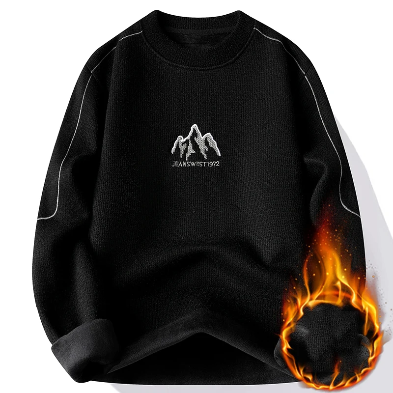 Men's Warm Knitted Sweater Casual Thick Sweater Male Streetwear Pullovers Fashion Clothing Spring Autumn Winter Men Clothing