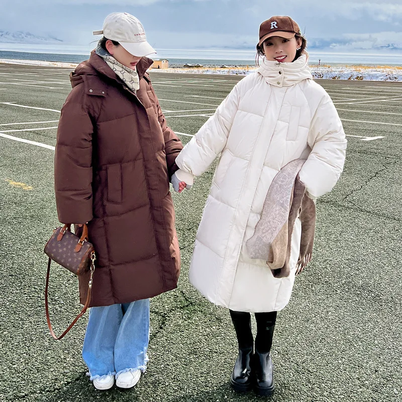 

Зимняя хлопковая стеганая куртка, новинка 2023 года, теплое утепленное свободное хлопковое пальто, корейские парки с капюшоном, зимняя куртка, женское базовое пальто