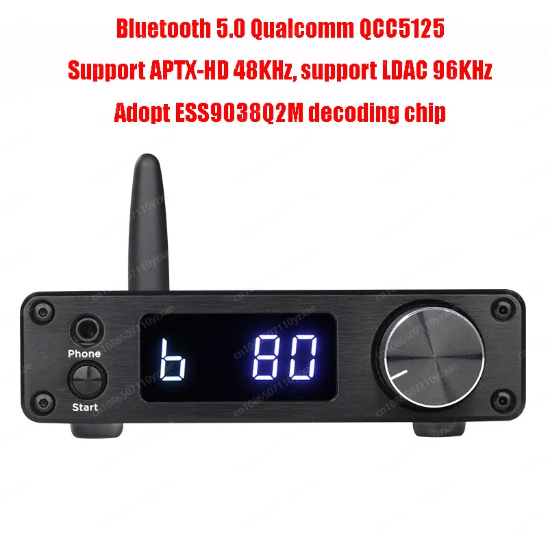 Original USB C DAC Bluetooth Receiver ES9038Q2M HiFi Audio Decoder Support LDAC 24Bit 96KHz And Coaxial Optical Input