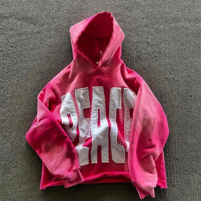 Harajuku Shin-fashion Y2K Star Patch Embroidered Super Large Hoodie Women's Gothic Hip-hop Loose Casual Sports Hoodie Streetwear