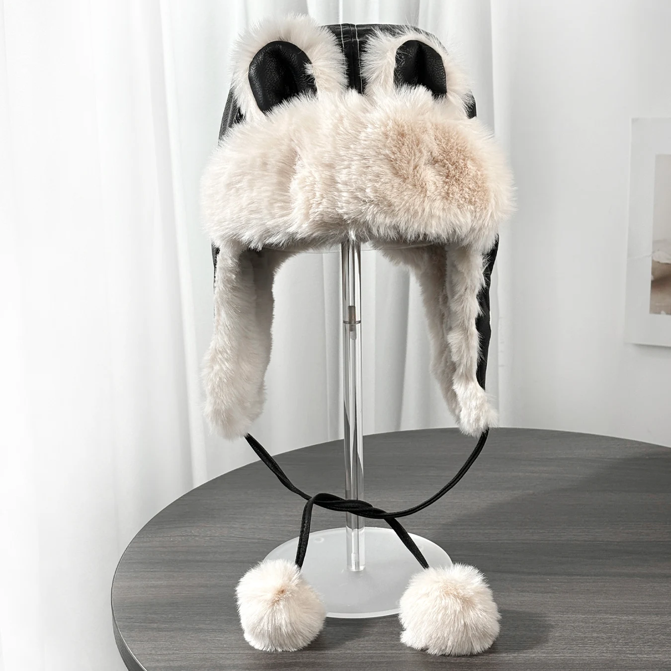 หมวกฤดูหนาวแบบเล่ยเฟิง, ปอมปอมหนัง + ดีไซน์โบว์ปัก, หมวกอุ่น, หมวกป้องกันหูบุขนแกะ, หมวกนักบินแบบหนา, หมวกสำหรับอากาศหนาว, หมวกสกี, เหมาะสำหรับสภาพอากาศหนาวจัด อุปกรณ์เสริมลำลอง