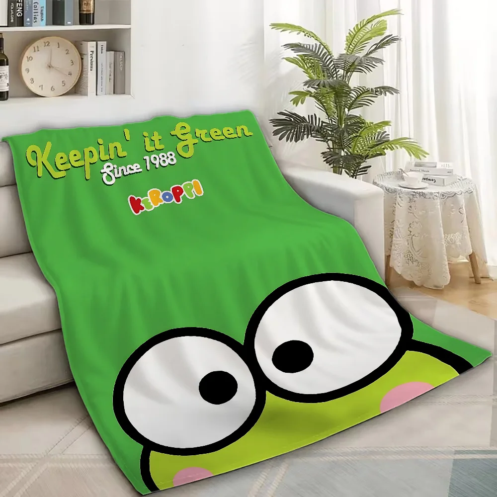 Sanrio KEROKEROKEROPPI Plaid Blanket Kpop Demon Hunter Home Dandys World Bed Blankets for Winter Hysteric Mini Throw Throws