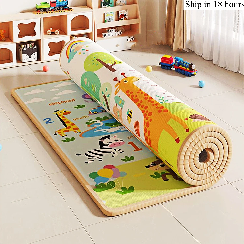 

Large Size 200*180cm Play Mats for Children's Safety Mat 1cm EPE Environmentally Friendly Thick Baby Crawling Folding Mat Carpet