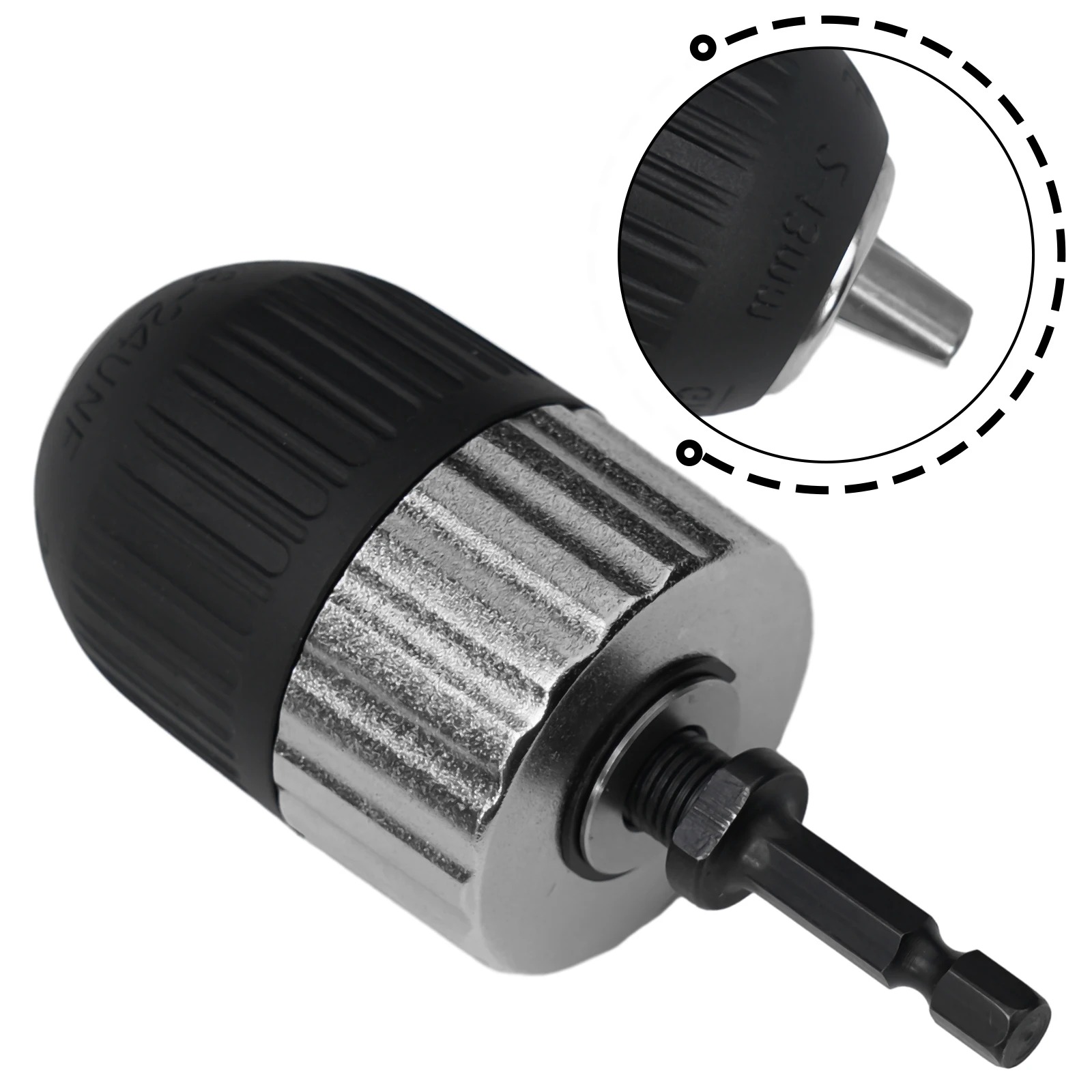 Electric Drill Chuck 2-13mm Self Locking Keyless with Hex Shank Adapter for Wide Clamping Range and Stable Operation