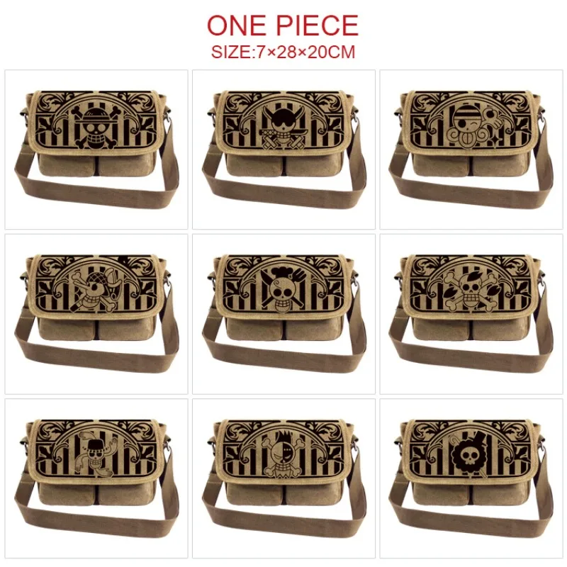 

Anime One Piece Luffy Shoulder Bag Canvas Crossbody Backpack Stylish Student School Bag with Pirate Logo Casual Unisex Design