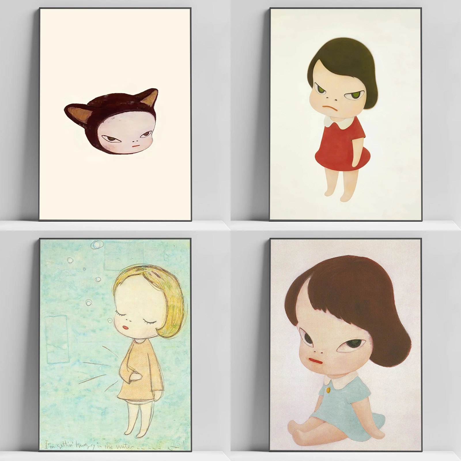 Y-Yoshitomo Nara Poster No Framed Poster Kraft Club Bar Paper Vintage Poster Wall Art Painting Bedroom Study