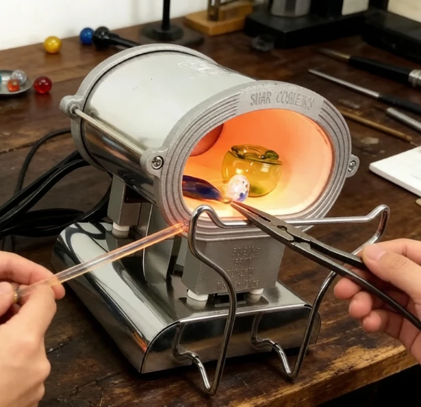 500W Mini Lampworking Annealing Kiln, Glass Rod Preheating Furnace & Bead Oven for Borosilicate Jewelry Making