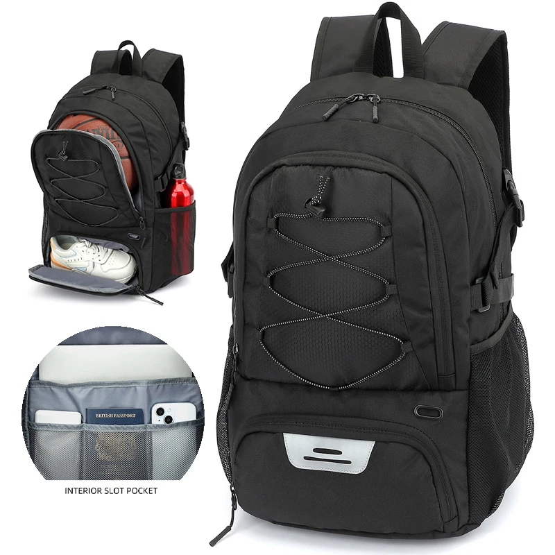 

Спортивный спортивный рюкзак с отдельным карманом для мяча Баскетбольный рюкзак с отделением для обуви для футбола, волейбола, пешего туризма, дорожная сумка